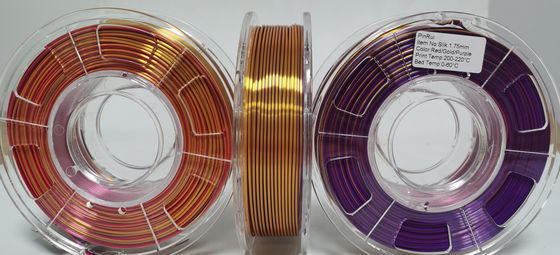 Filamento da cor da viagem, filamento duplo da cor, filamento de seda, filamento do pla, filamento 3d