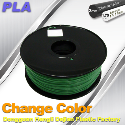 1,75/3.0mm 3d que imprimem o filamento do pla, verde azul em mudança do filamento da cor ao verde amarelo
