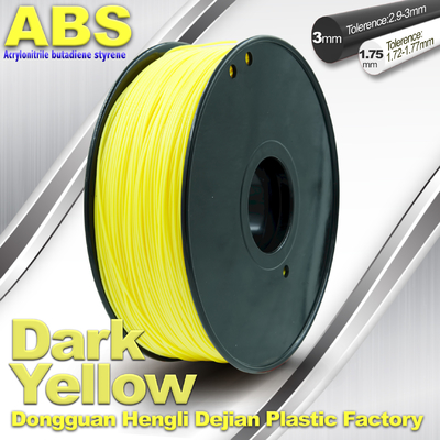 Filamento amarelo escuro do ABS, filamento 3D que imprime o material plástico 1,75/3mm