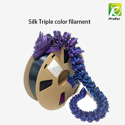 Três cores no filamento de seda da cor dupla do filamento para a impressora 3d