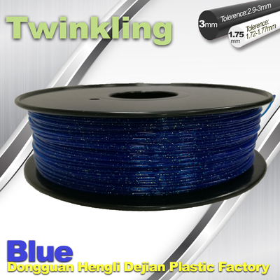 Filamento flexível 200°C do twinkling do filamento 1,75 3.0mm da impressora 3D da cor azul - 230°C