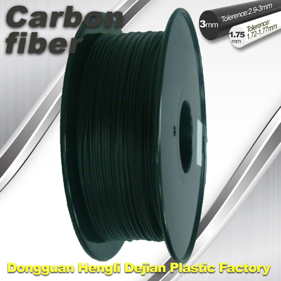 O filamento de grande resistência da impressora da fibra 3D do carbono 1,75 milímetros esfrega a cópia preta do derretimento 220°C