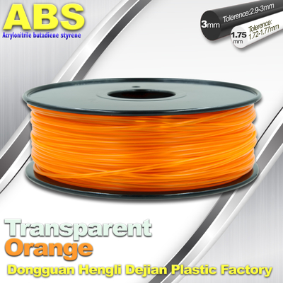Materiais plásticos do filamento da impressora do Desktop 3D do ABS usados em 3D que imprime a laranja do transporte