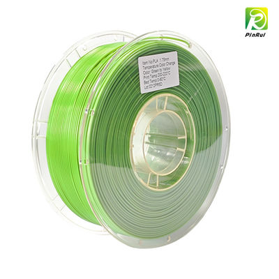 Filamento de impressão 3D PLA PINRUI 1kg com duas cores e sensível à temperatura, seda com mudança de cor termoativa para varetas de plástico