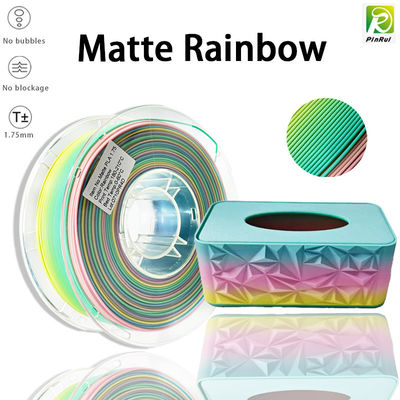 Impressora 3D PINRUI Filamento PLA Matte Rainbow 1.75mm 1kg Multicolor Adapta-se à maioria das impressoras FDM