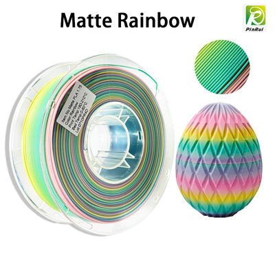 Impressora 3D PINRUI Filamento PLA Matte Rainbow 1.75mm 1kg Multicolor Adapta-se à maioria das impressoras FDM