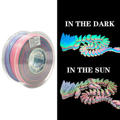 PINRUI Glow Rainbow PLA 1kg 1,75mm Mudar de cor no escuro para impressora 3D