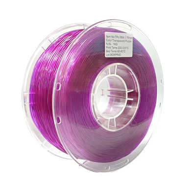TPU de alta elasticidade 1,75 mm / 3,0 mm, Filamento flexível para materiais de filamentos de impressão 3D