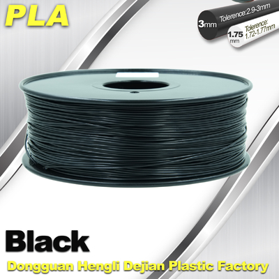 Filamento preto 1.75mm/3.0mm da impressora do PLA 3d 1,0 quilogramas/rolo