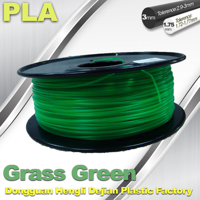Materiais biodegradáveis do PLA 1.75mm do filamento da impressora 3d do verde de grama