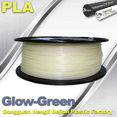 fulgor do filamento do PLA de 1.75mm/de 3.0mm em escuro - verde para a impressora 3D