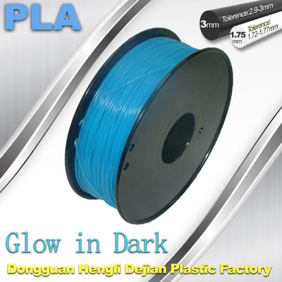 Fulgor de grande resistência do filamento do PLA de 1.75mm 3mm no filamento escuro para a impressora 3d