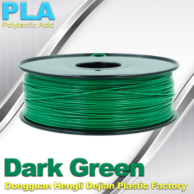 PLA biodegradável 1,75 do OEM/3,0 de 3D milímetros de filamentos da impressora (obscuridade - verde)