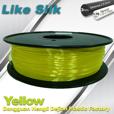 O amarelo colore o composto do polímero do filamento da impressora 3D (como a seda) filamento de 1.75mm/de 3.0mm