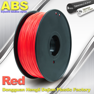 vermelho do filamento da impressora do ABS 3d de 1.75mm/de 3.0mm com boa elasticidade