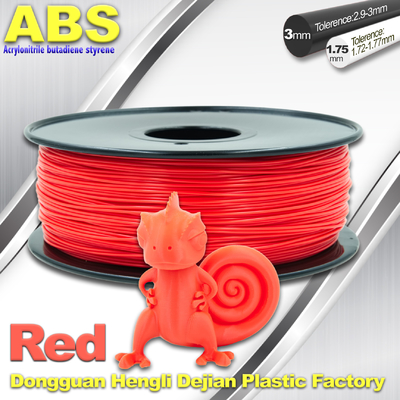 Multi cor vermelho do filamento da impressora do ABS 3D de 1.75mm/de 3mm com boa elasticidade