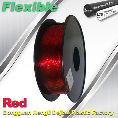 Filamento vermelho flexível amigável profissional 1.75mm da impressora 3D de Eco (TPU)