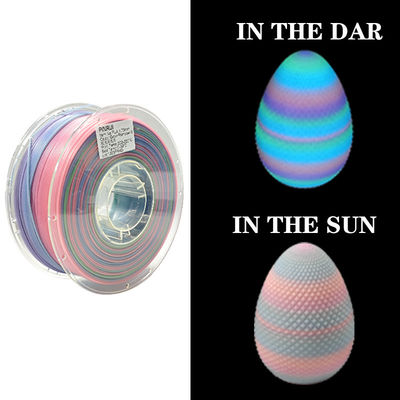 PINRUI Glow Rainbow PLA 1kg 1,75mm Mudar de cor no escuro para impressora 3D