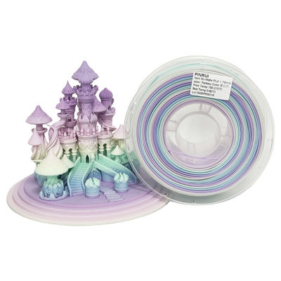 Impressora 3D PINRUI Filamento Matte Rainbow Color Dreamy 1,75mm 1kg Multiplas cores cabem na maioria das impressoras FDM