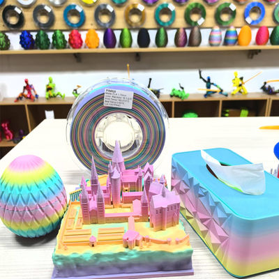 Impressora 3D PINRUI Filamento Rainbow Dreamy Color 1,75mm 1kg Multiplas cores Cabem na maioria das impressoras FDM